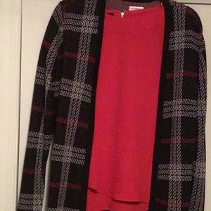 Open front cardigan with matching shell-2pieces